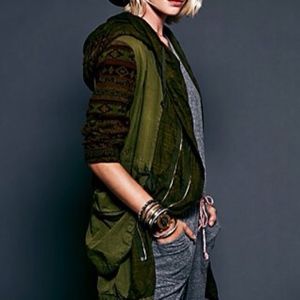 Free People Utility Jacket with macrame sleeves